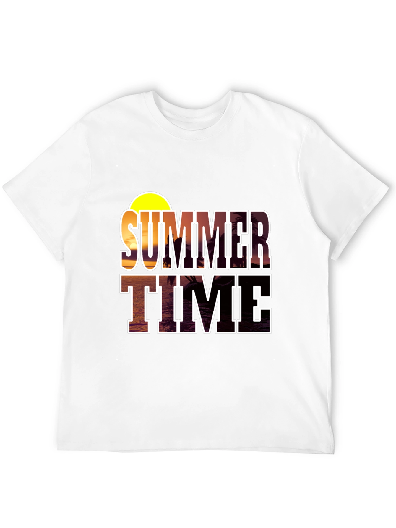 Summer Time Graphic Black T-Shirt