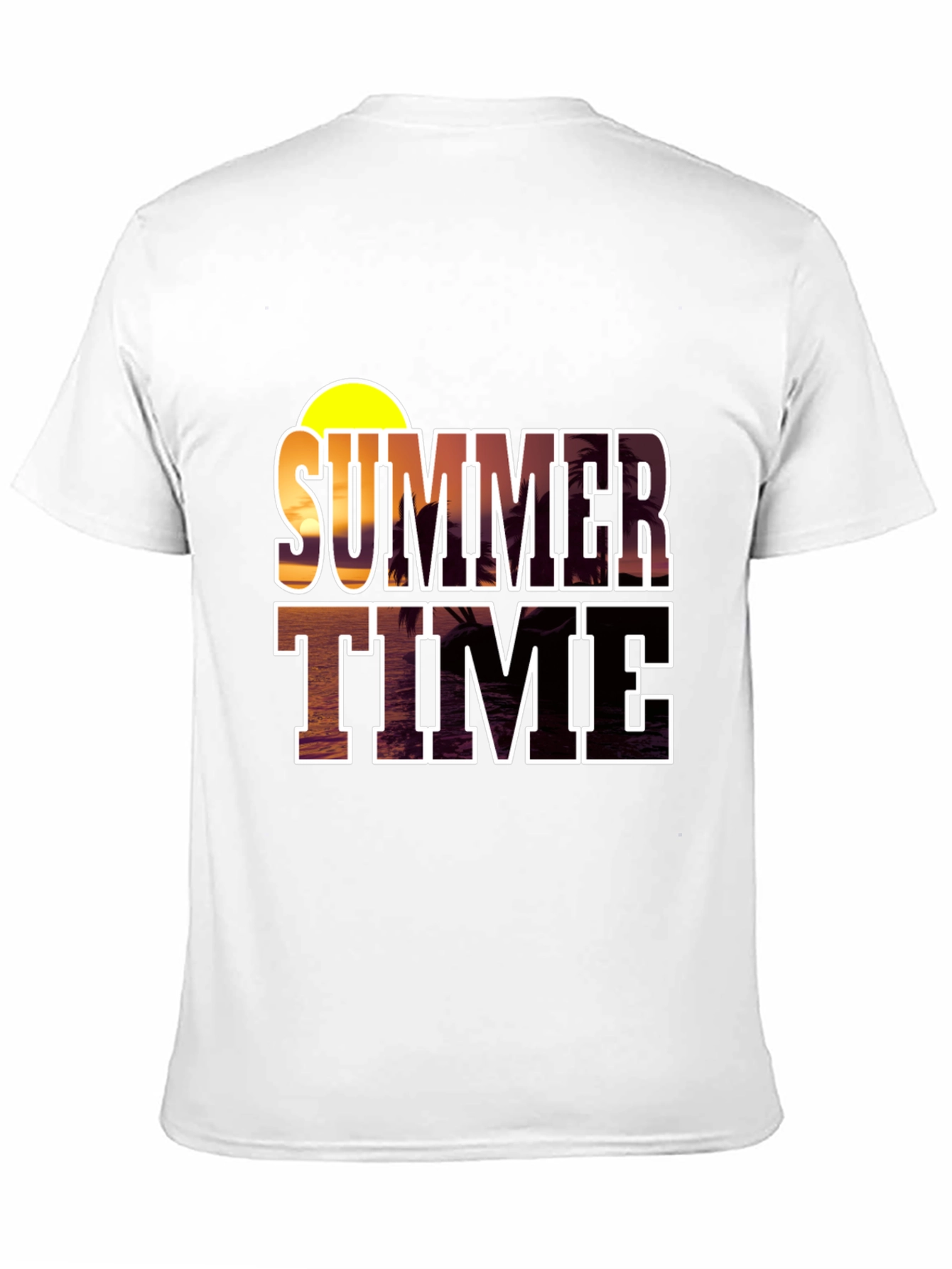 Summer Time Graphic Black T-Shirt