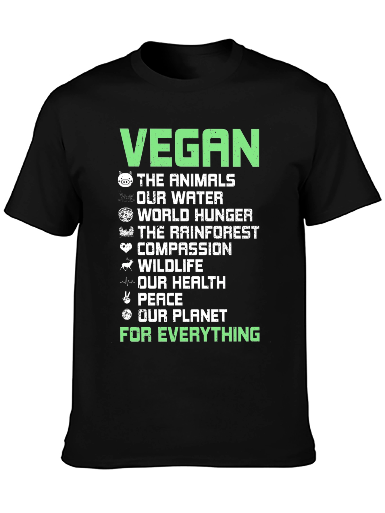 Vegan Cause T-Shirt - Animals Water Hunger Planet