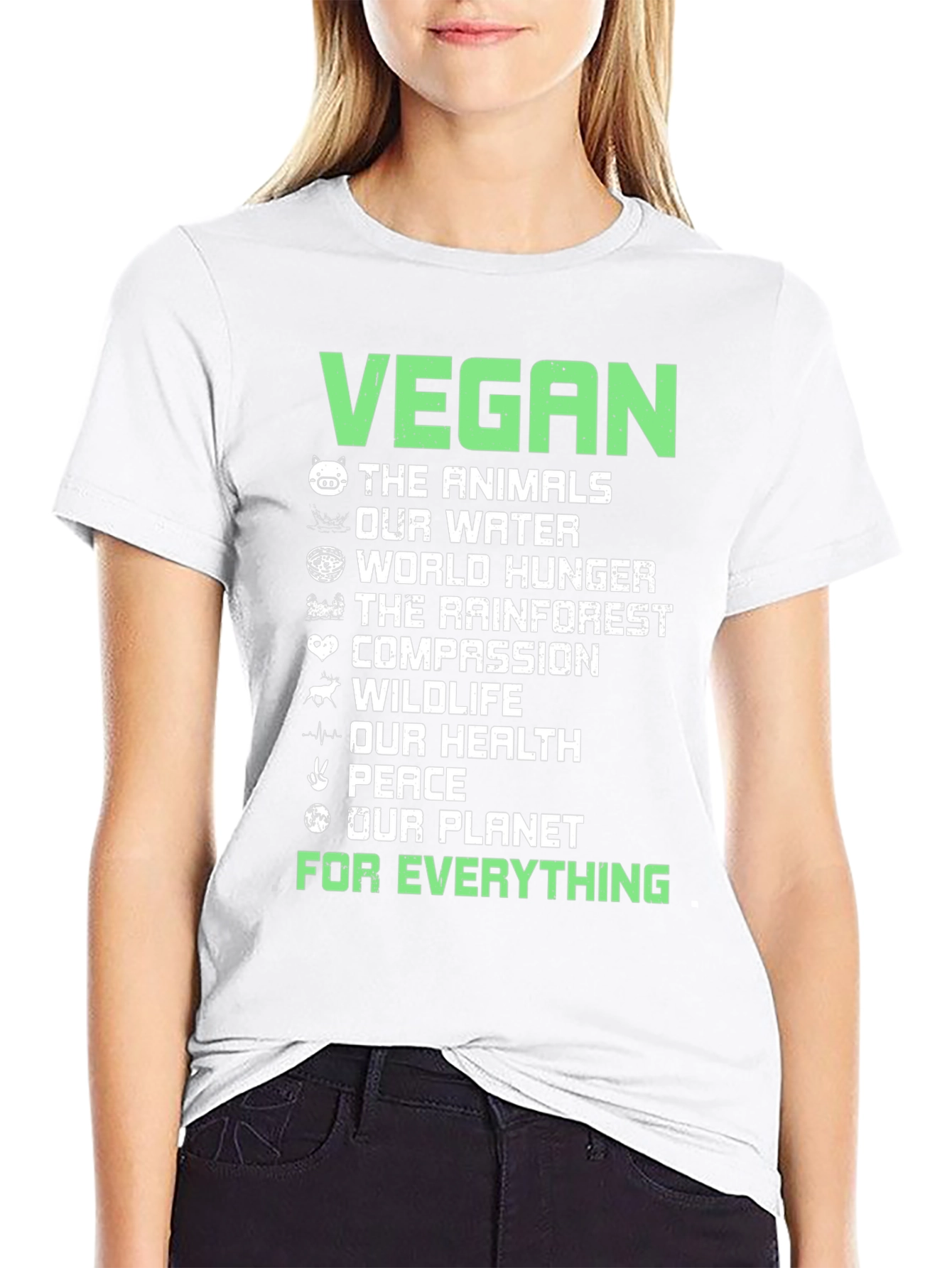 Vegan Cause T-Shirt - Animals Water Hunger Planet