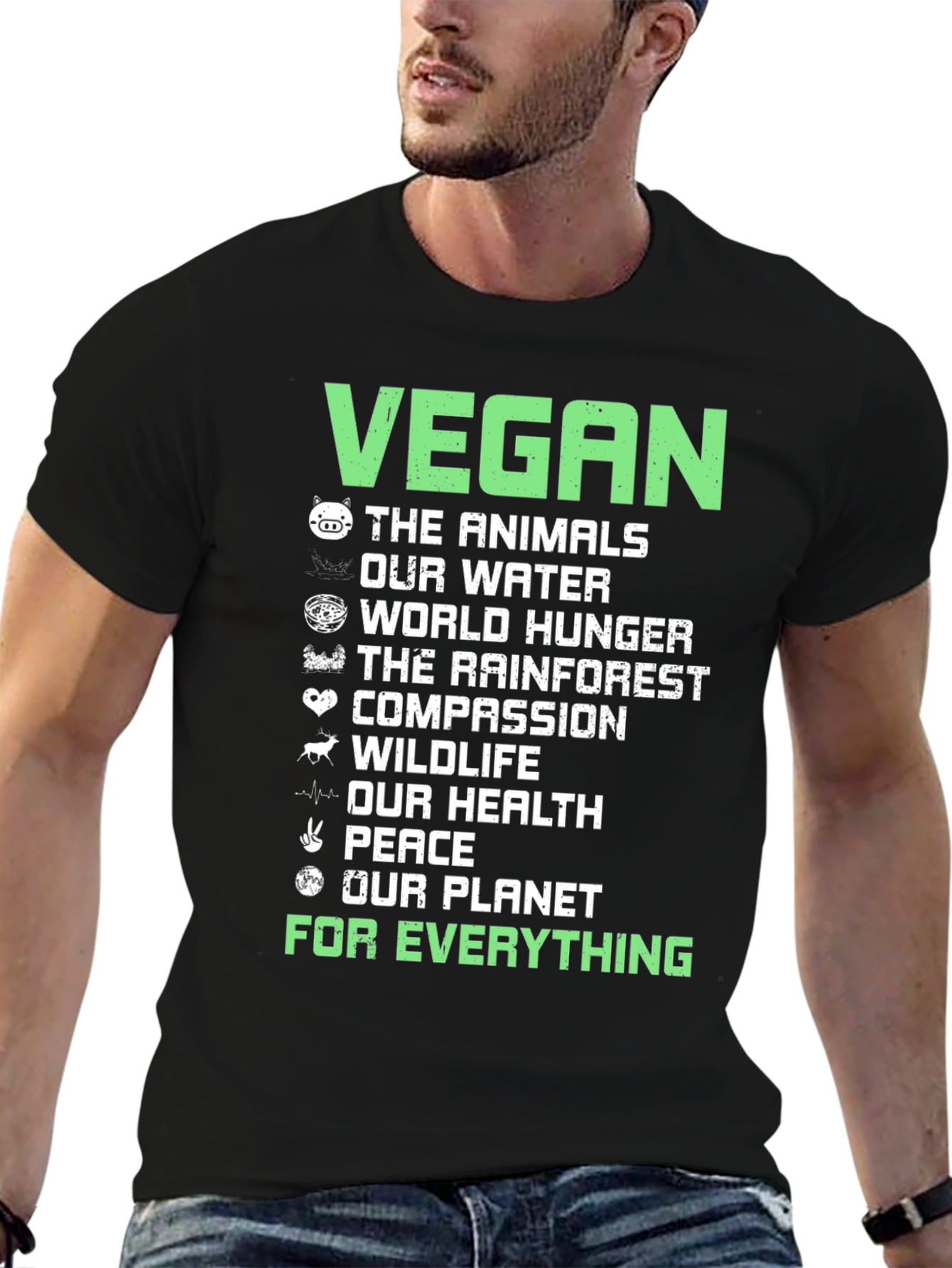 Vegan Cause T-Shirt - Animals Water Hunger Planet