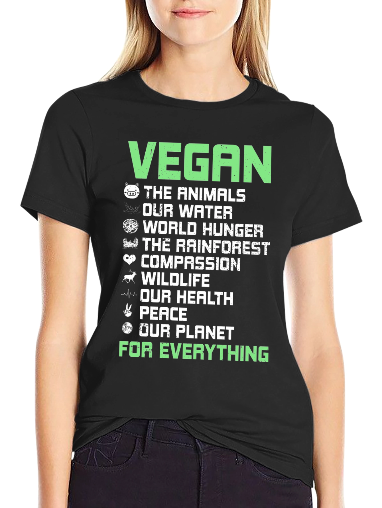 Vegan Cause T-Shirt - Animals Water Hunger Planet