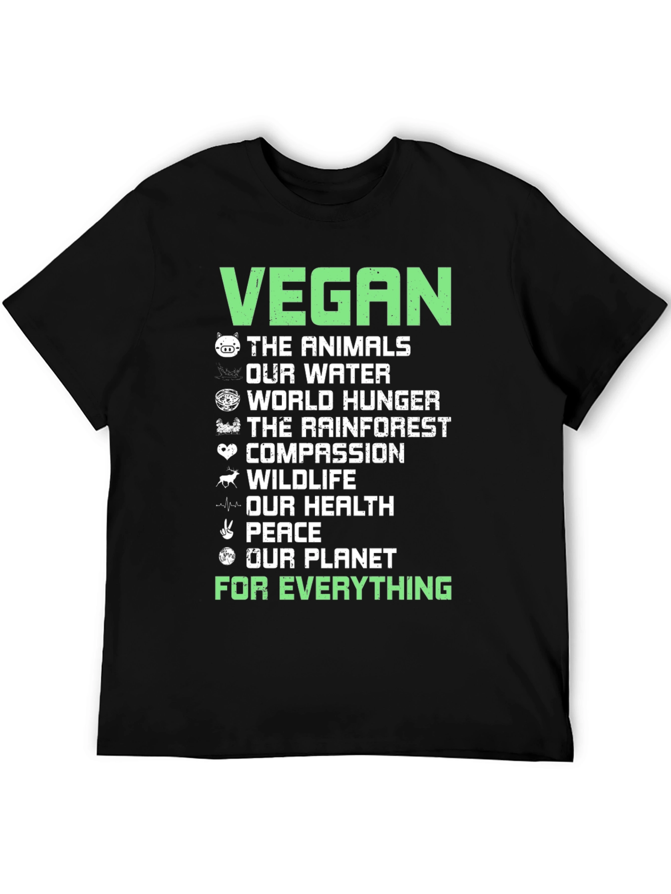 Vegan Cause T-Shirt - Animals Water Hunger Planet
