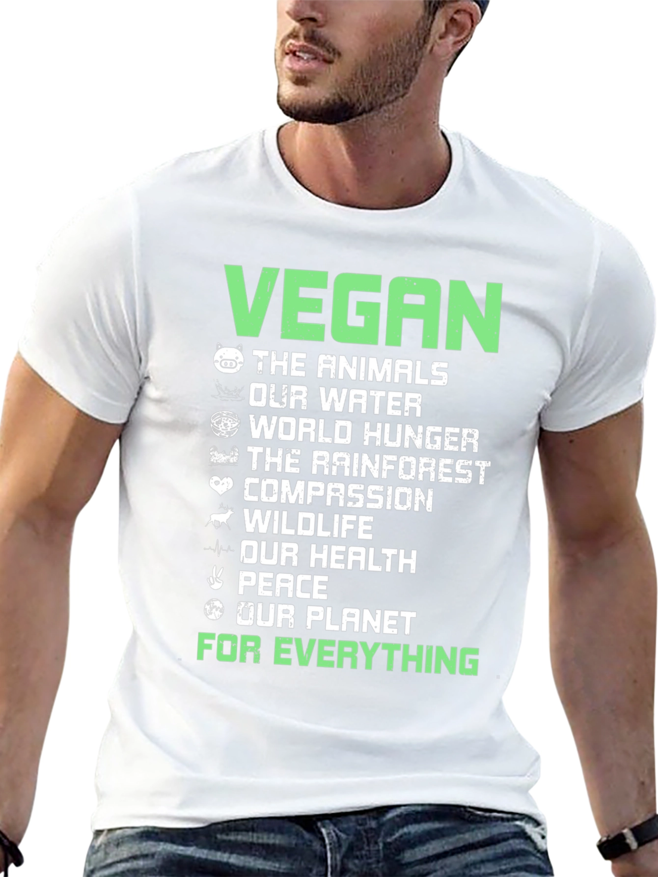 Vegan Cause T-Shirt - Animals Water Hunger Planet
