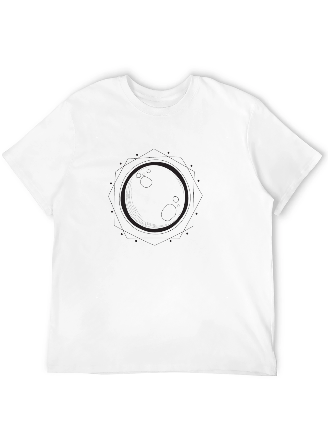 Mens Solid Black Crew Neck T-Shirt