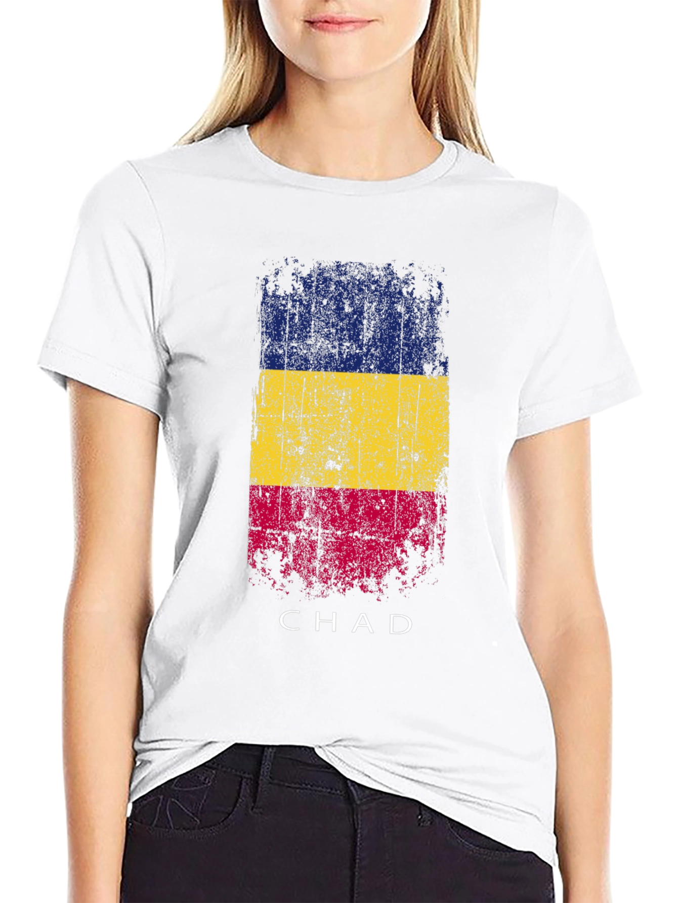 Chad Flag T-Shirt - Distressed Graphic Tee