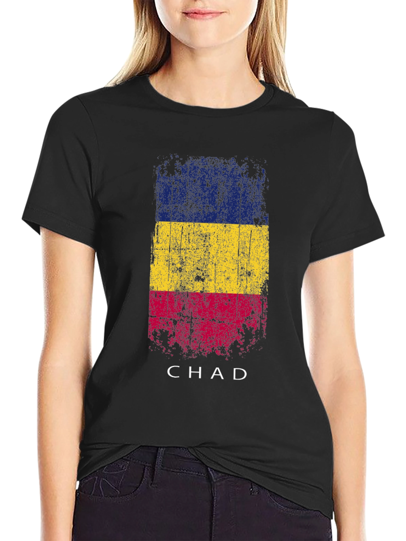Chad Flag T-Shirt - Distressed Graphic Tee