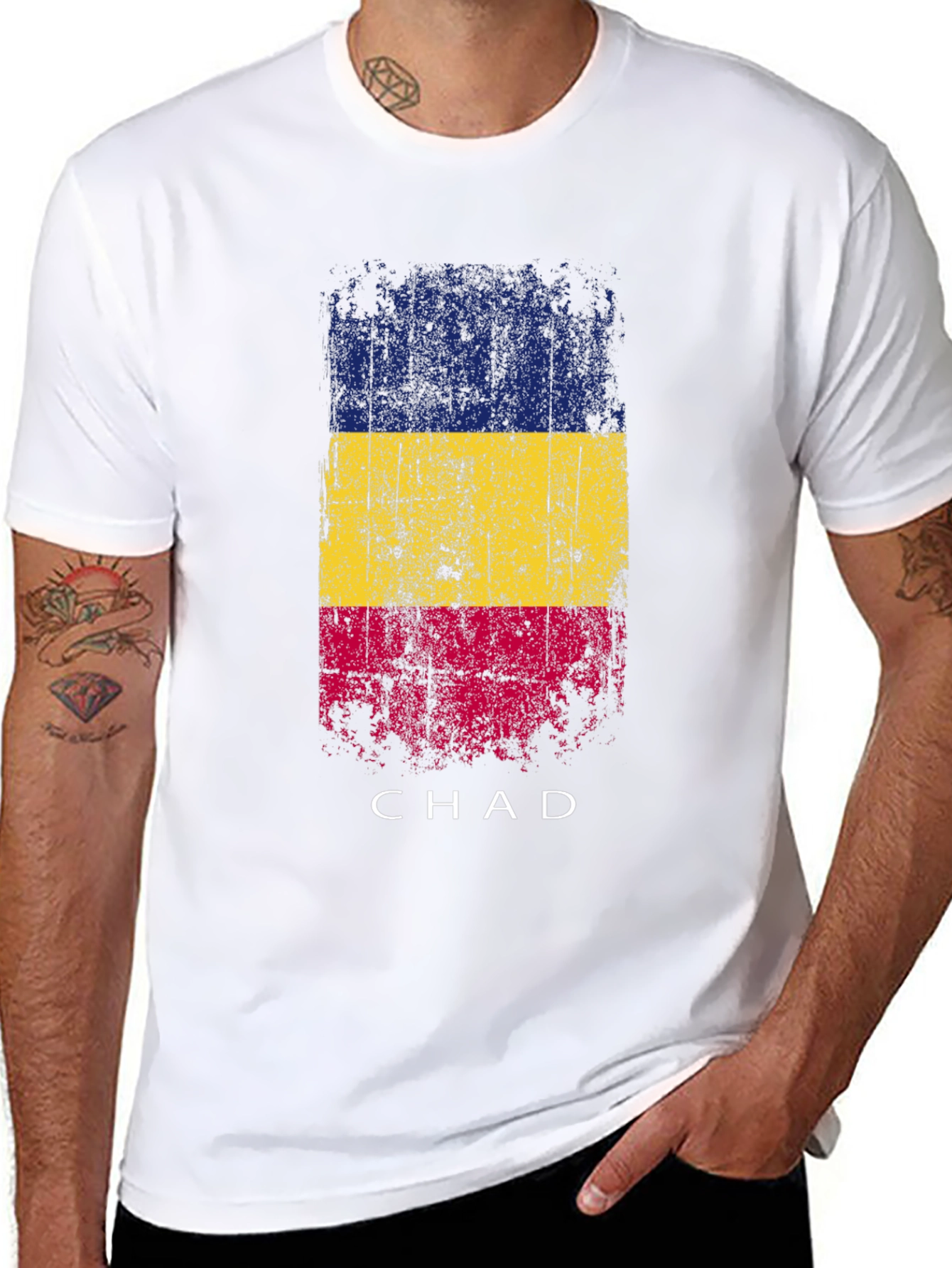 Chad Flag T-Shirt - Distressed Graphic Tee
