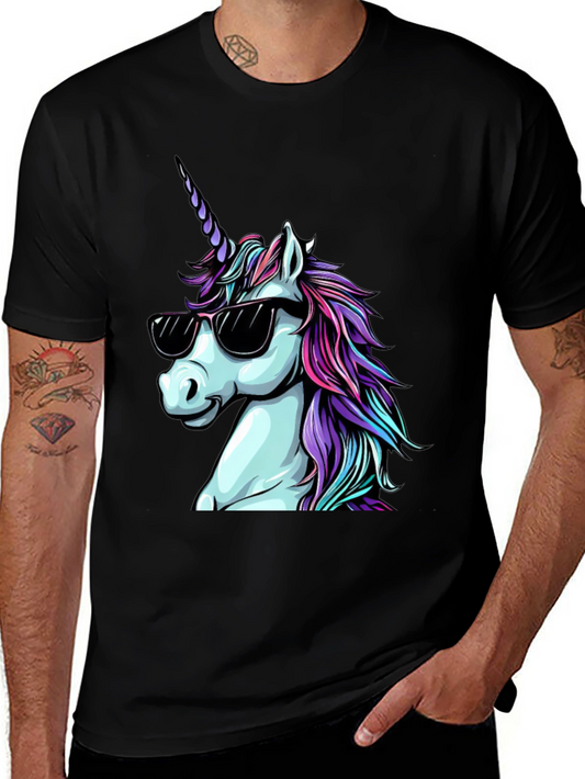 Cool Unicorn T-Shirt - Black Cotton Tee