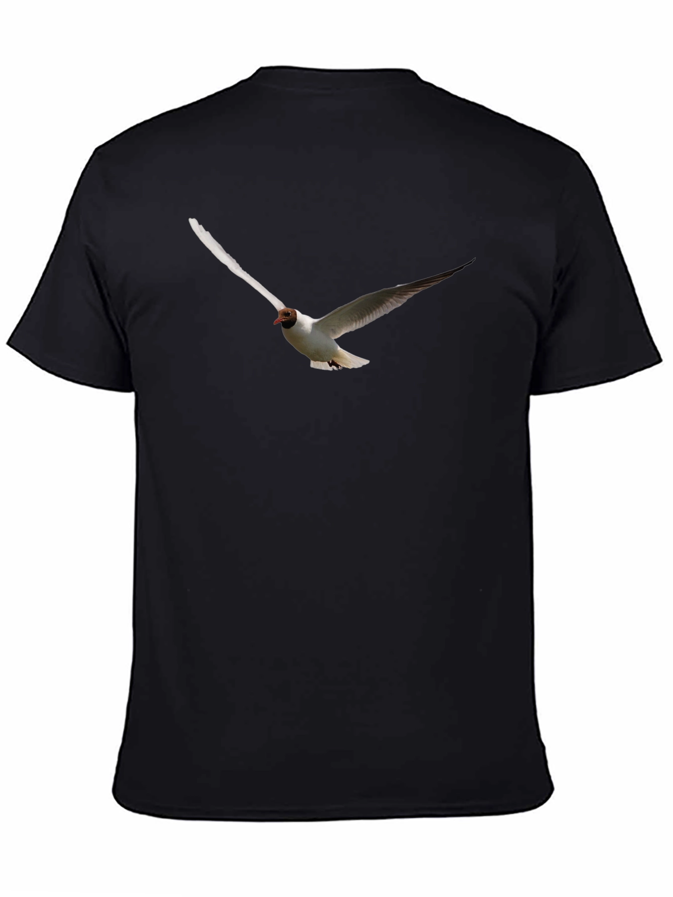 Black T-Shirt with Flying Bird Graphic