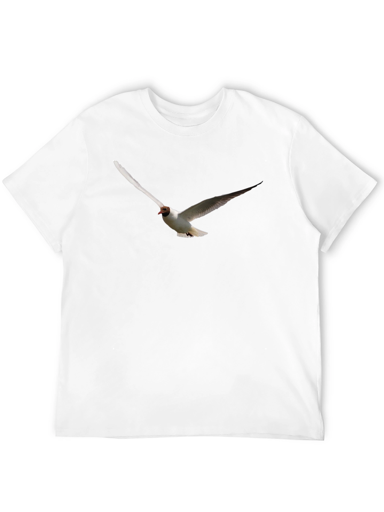 Black T-Shirt with Flying Bird Graphic