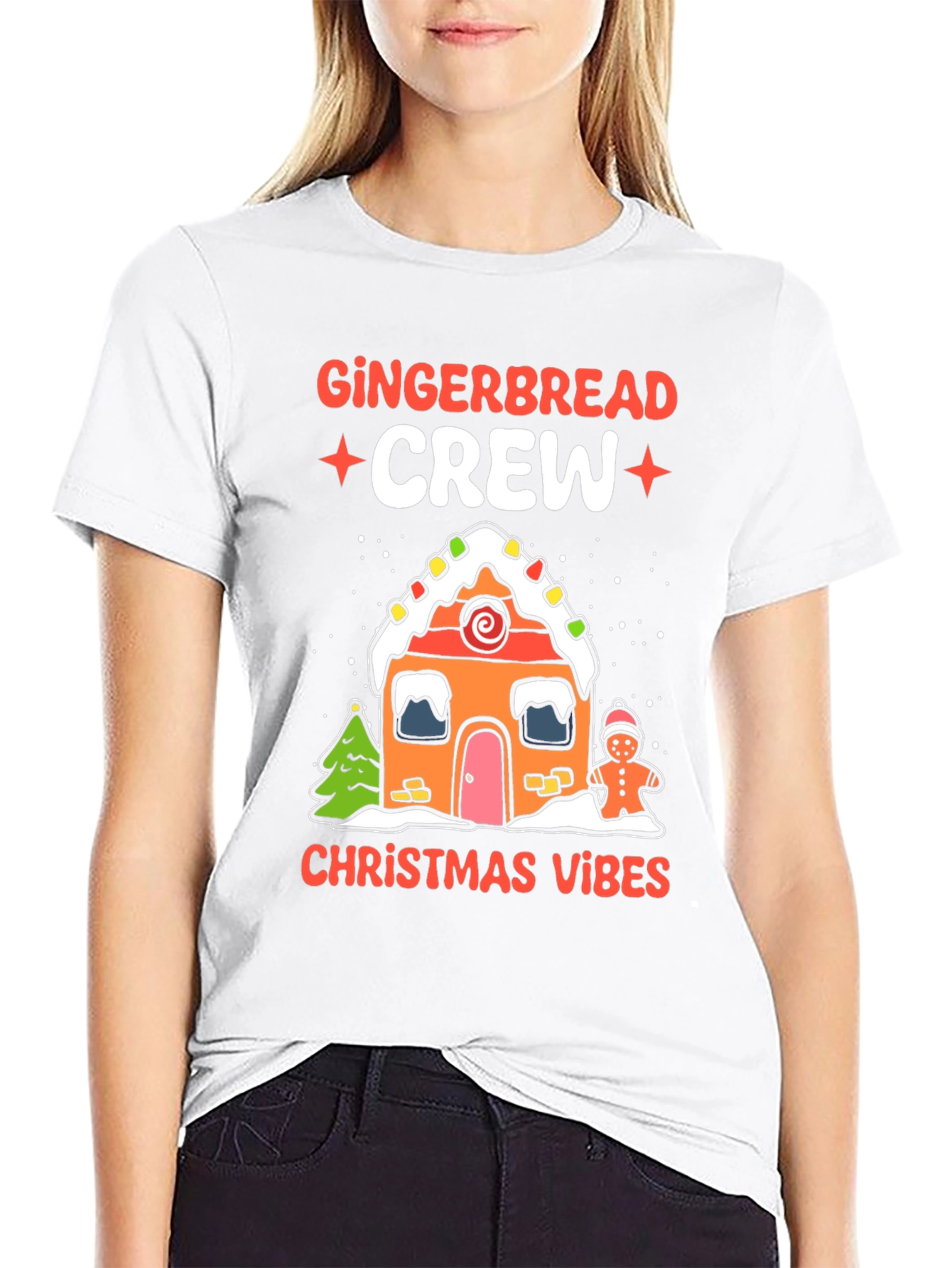 Gingerbread Crew Christmas Vibes Graphic Tee