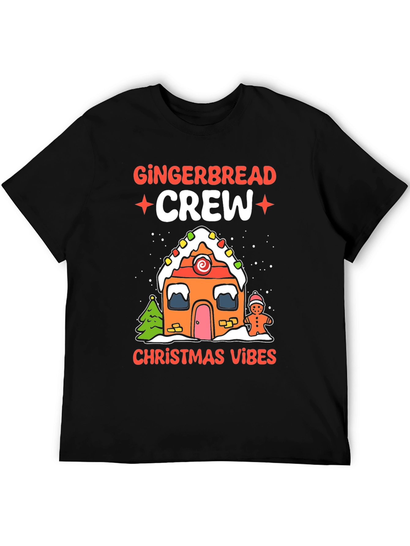 Gingerbread Crew Christmas Vibes Graphic Tee