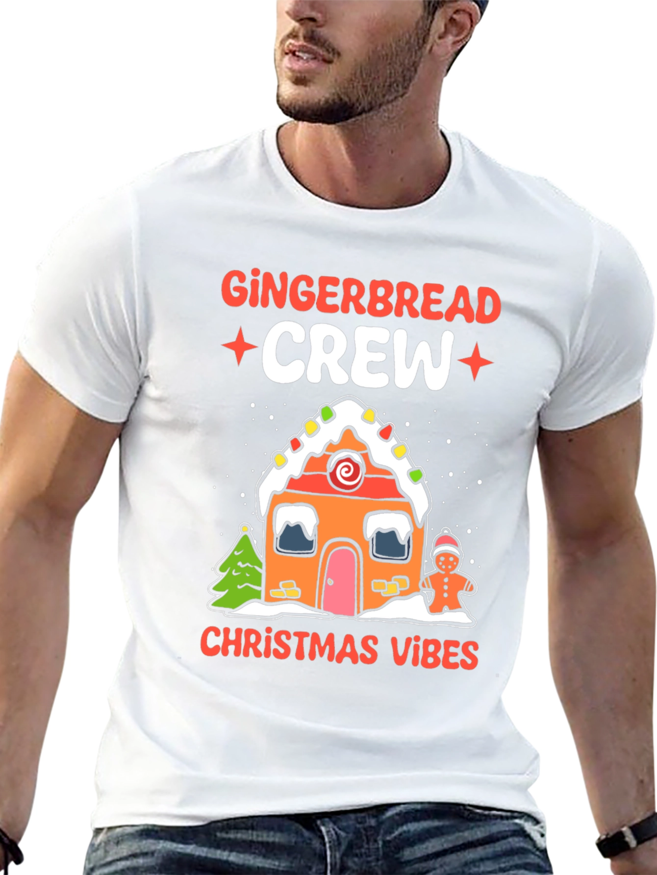 Gingerbread Crew Christmas Vibes Graphic Tee