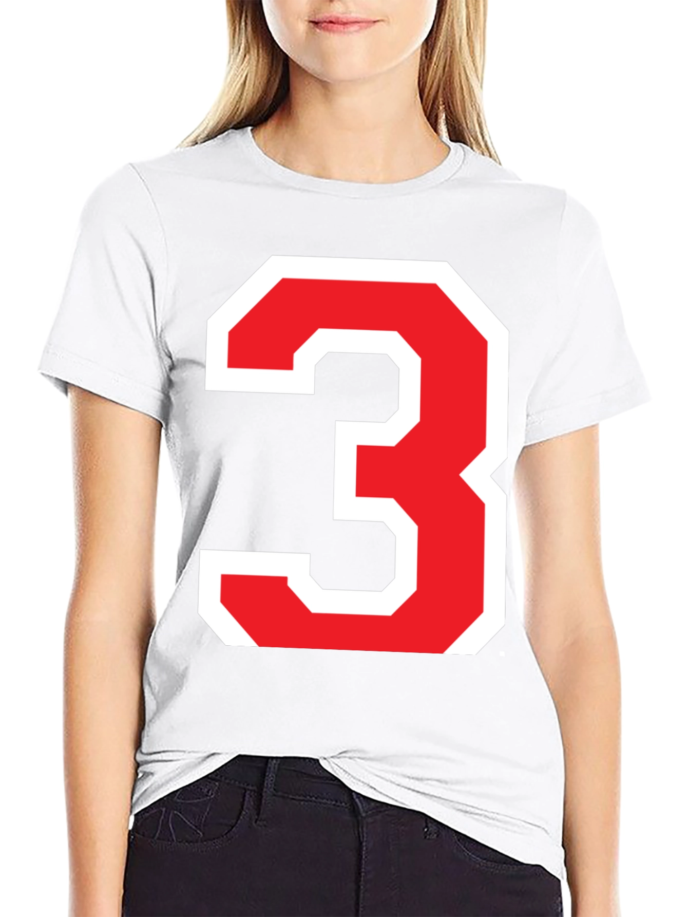 Bold Number 3 Graphic T-Shirt - Black
