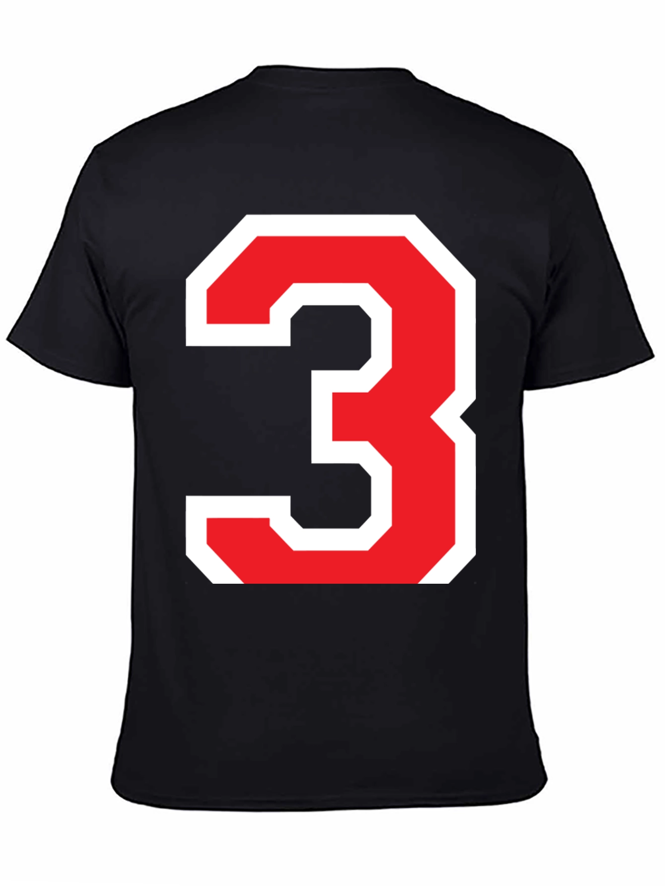 Bold Number 3 Graphic T-Shirt - Black