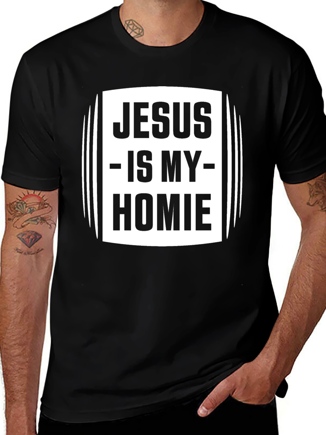 Jesus is my Homie Black T-Shirt