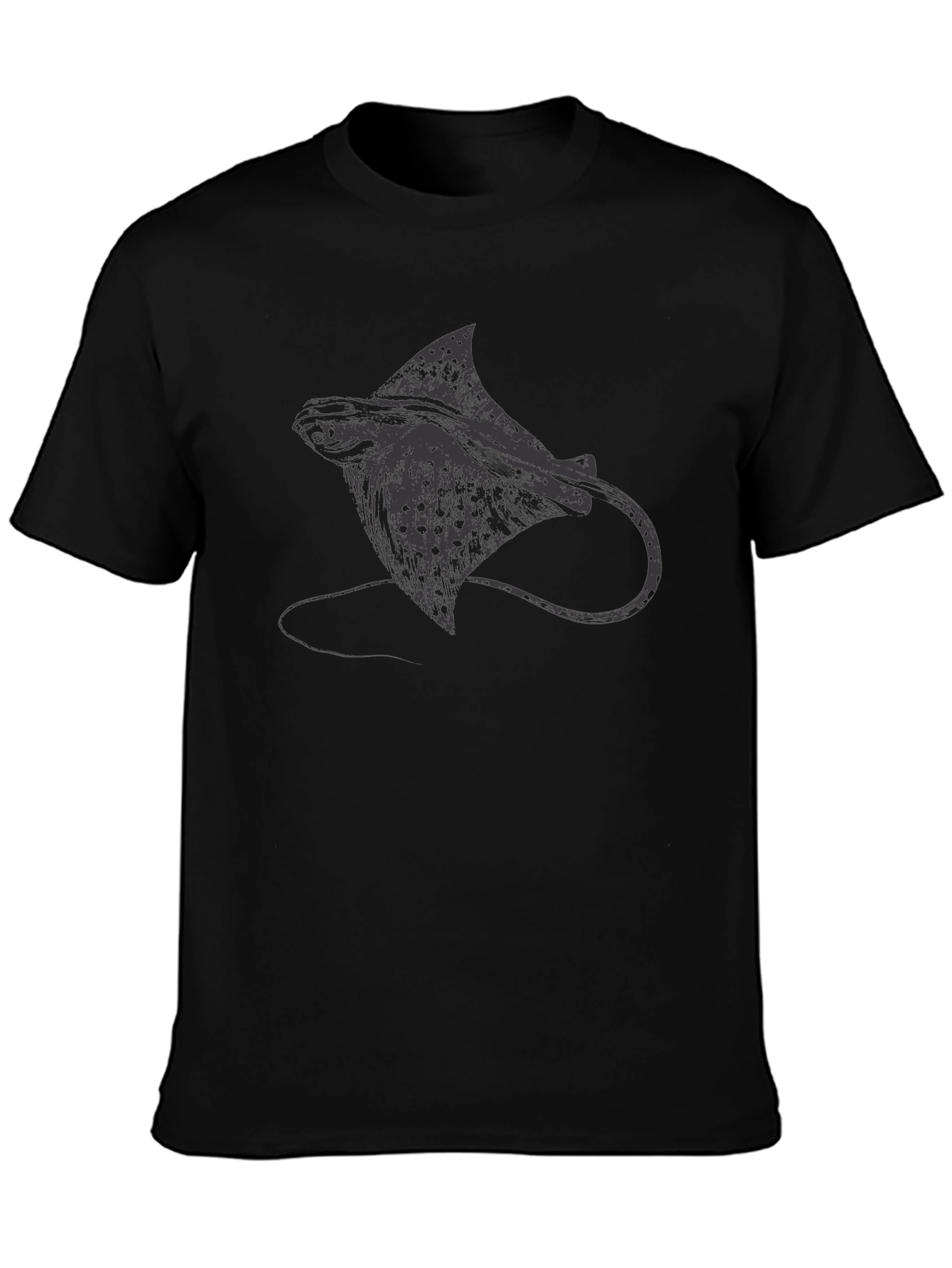 Manta Ray Graphic Tee - Black Casual T-Shirt