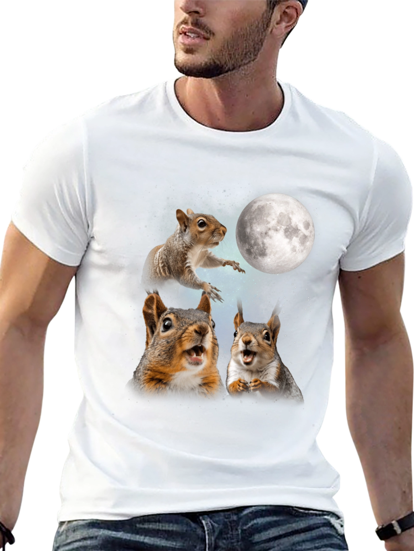 Squirrels in Space Black T-Shirt