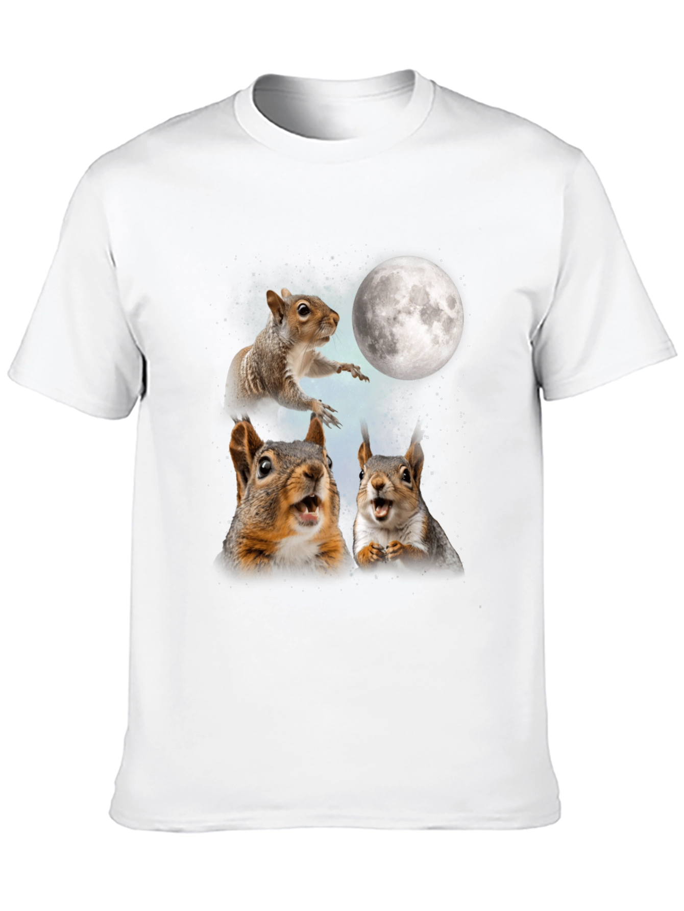 Squirrels in Space Black T-Shirt