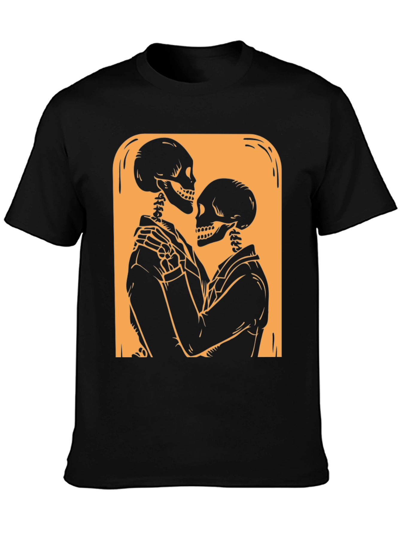 Skeleton Couple Graphic Tee - Black