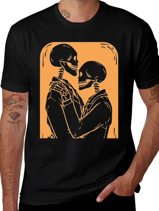 Skeleton Couple Graphic Tee - Black