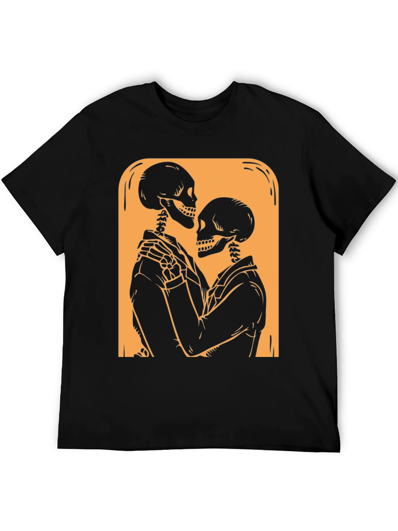 Skeleton Couple Graphic Tee - Black