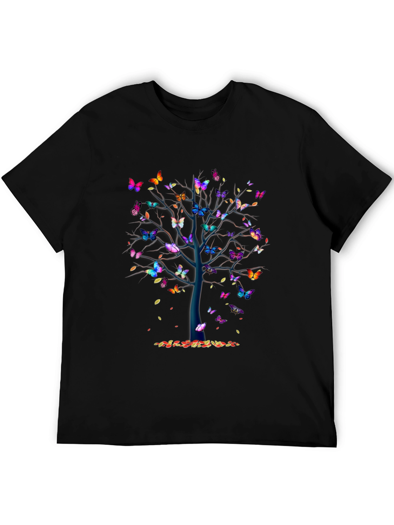 Butterfly Tree Graphic T-Shirt - Nature Lovers Tee