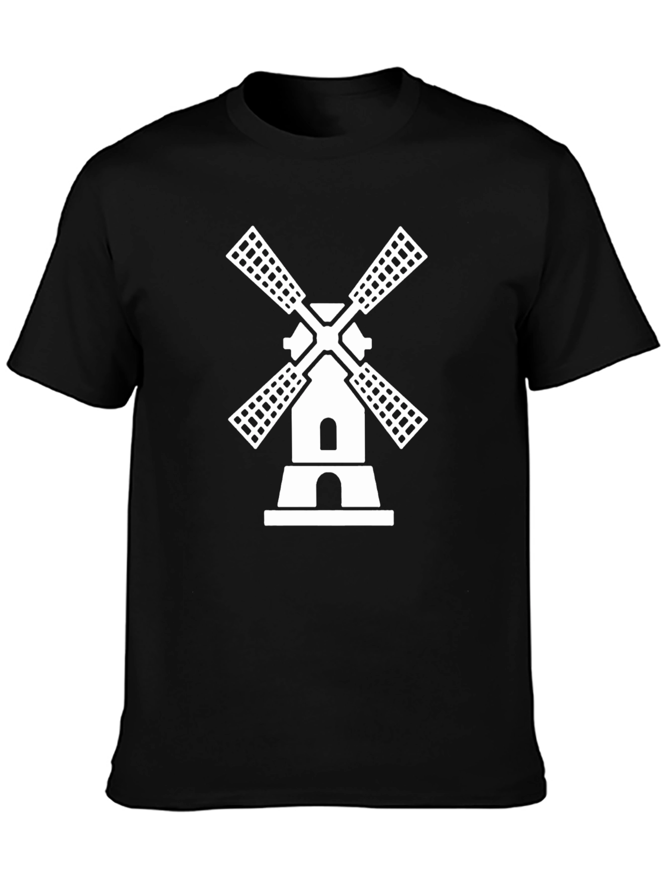 Windmill Graphic Tee - Black Cotton T-Shirt