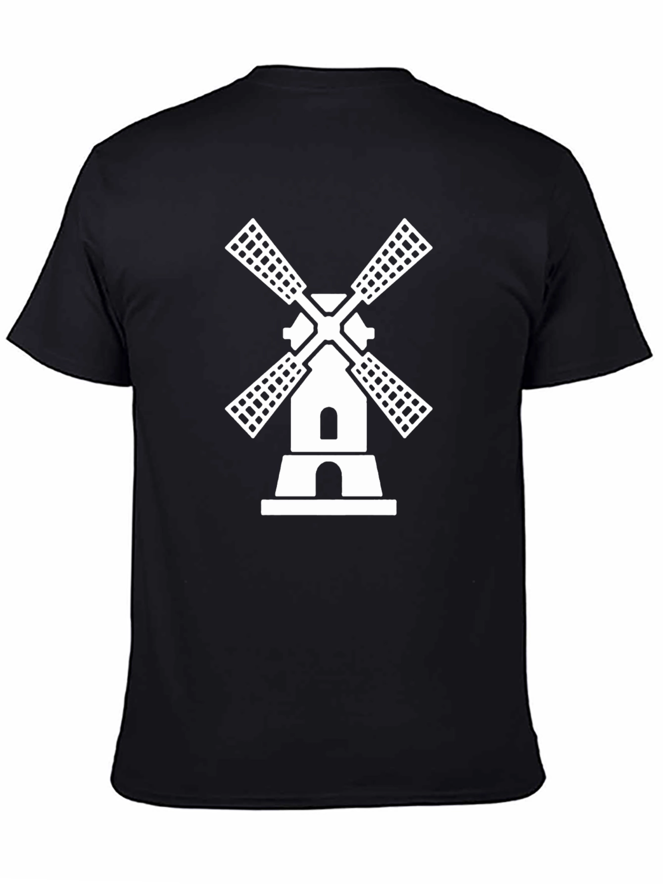 Windmill Graphic Tee - Black Cotton T-Shirt