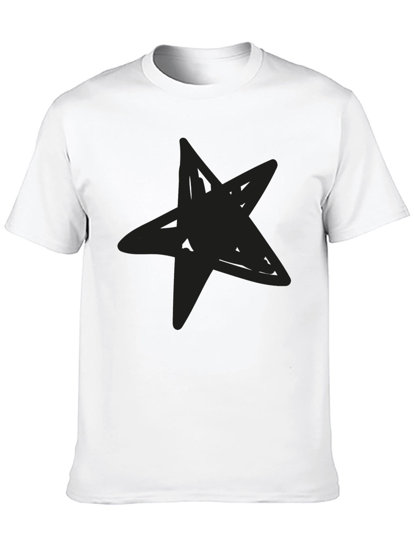 Mens Black Star Graphic T-Shirt