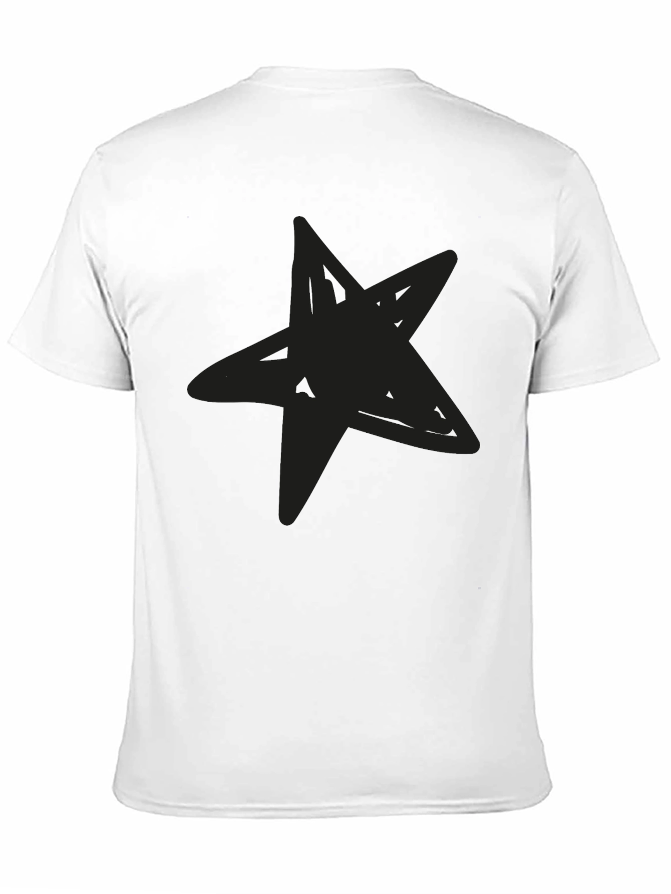 Mens Black Star Graphic T-Shirt