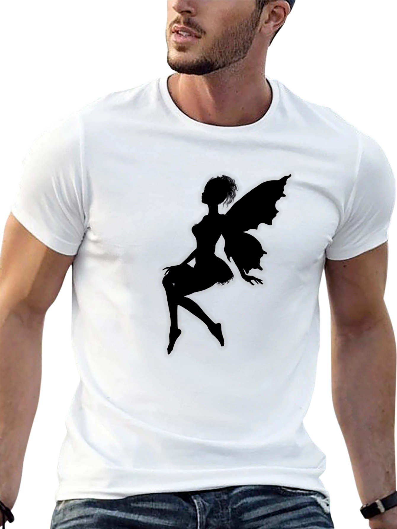 Silhouette Fairy Graphic Black T-Shirt