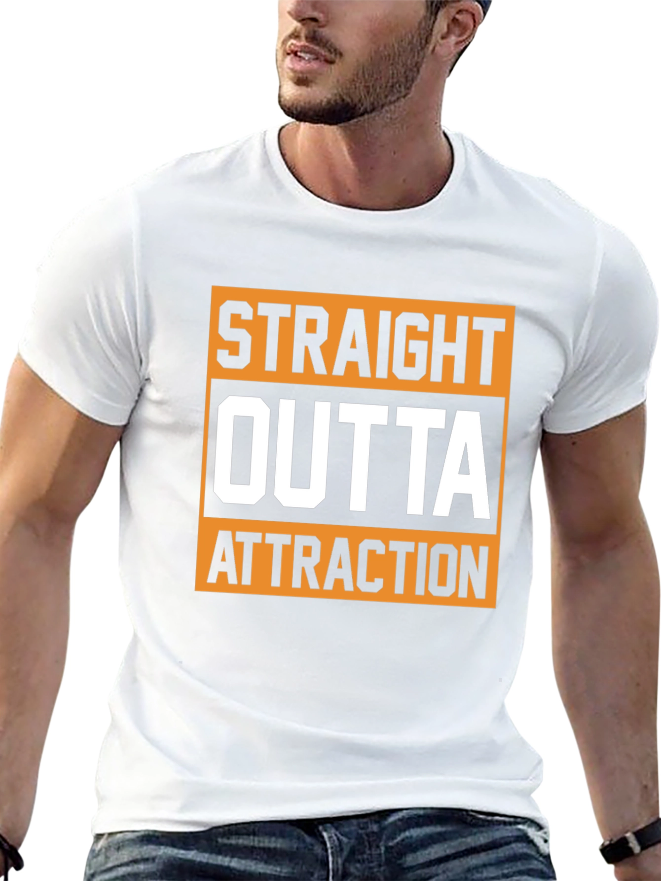 Straight Outta Attraction Black Graphic T-Shirt