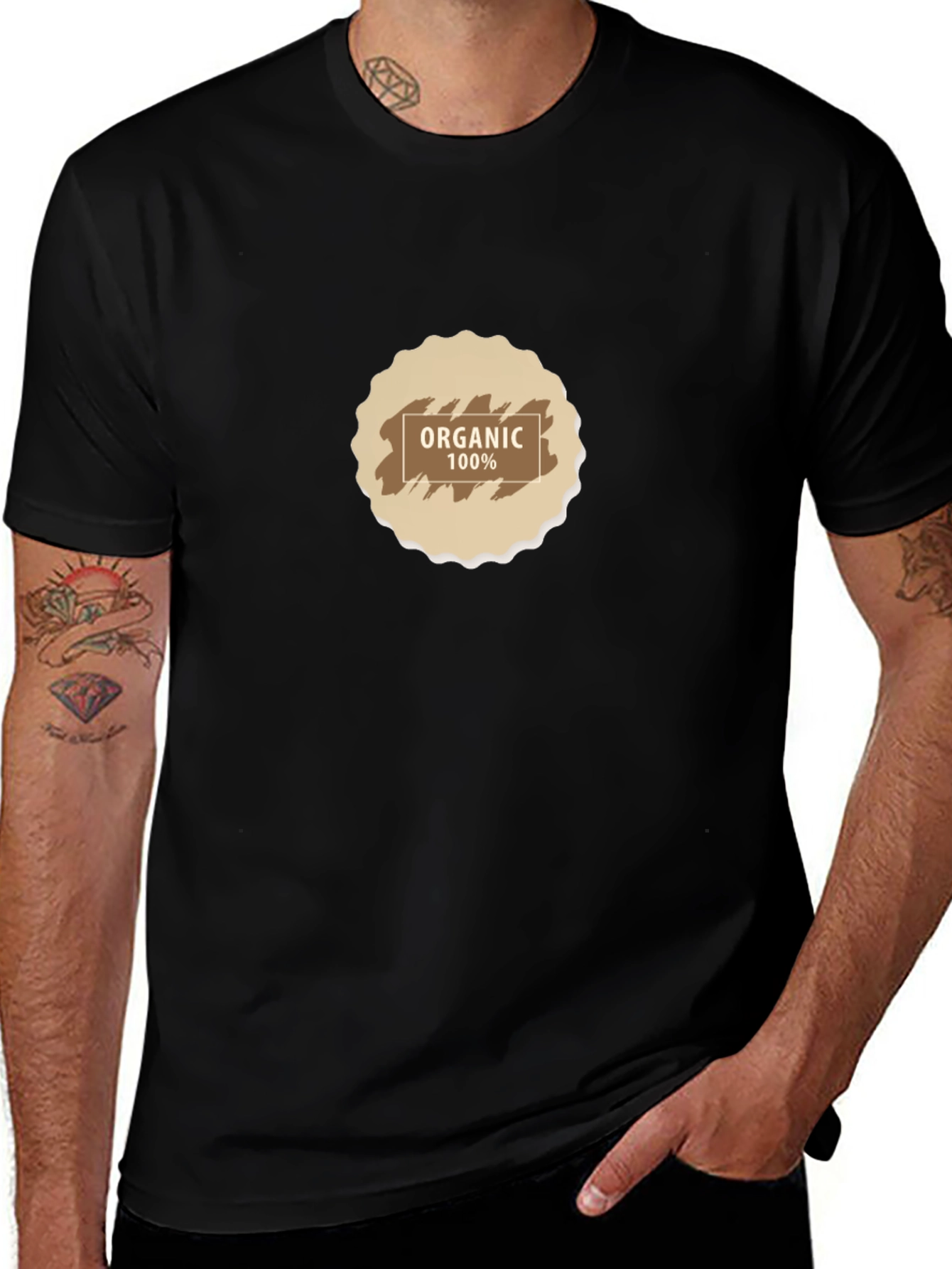 Organic Cotton Black Graphic T-Shirt