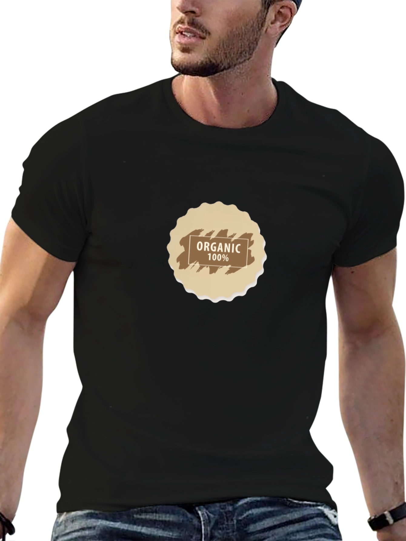 Organic Cotton Black Graphic T-Shirt