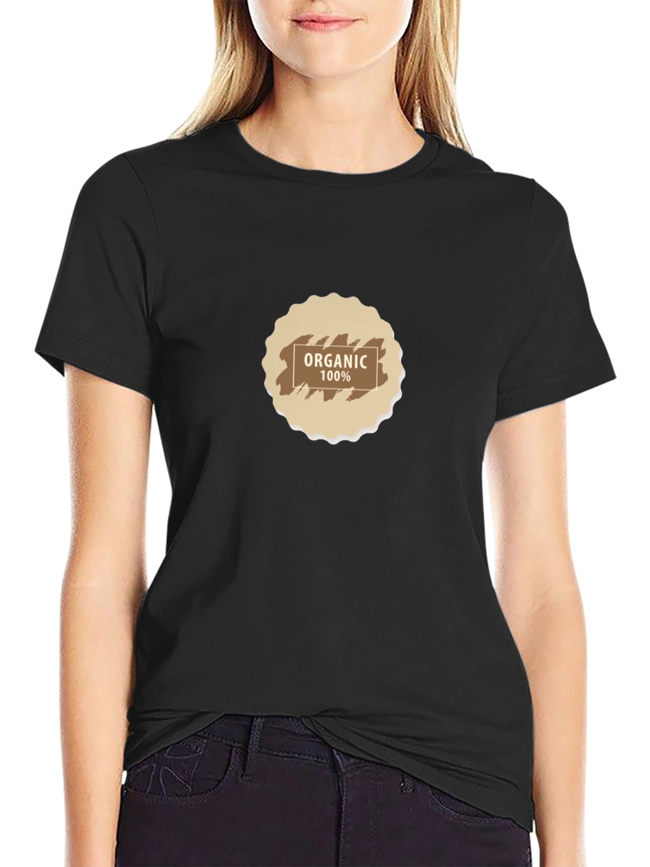 Organic Cotton Black Graphic T-Shirt