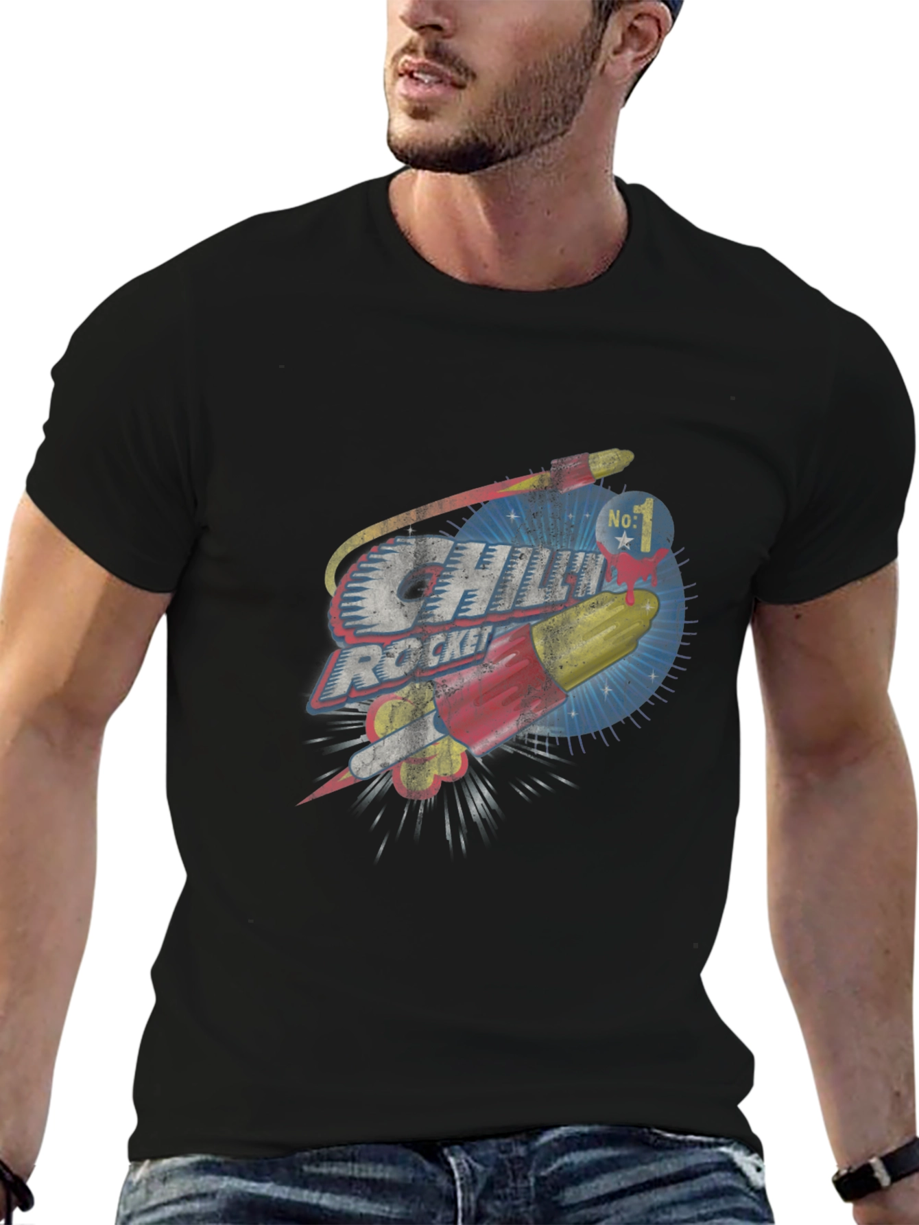Chili Rocket Graphic Tee - Retro Design