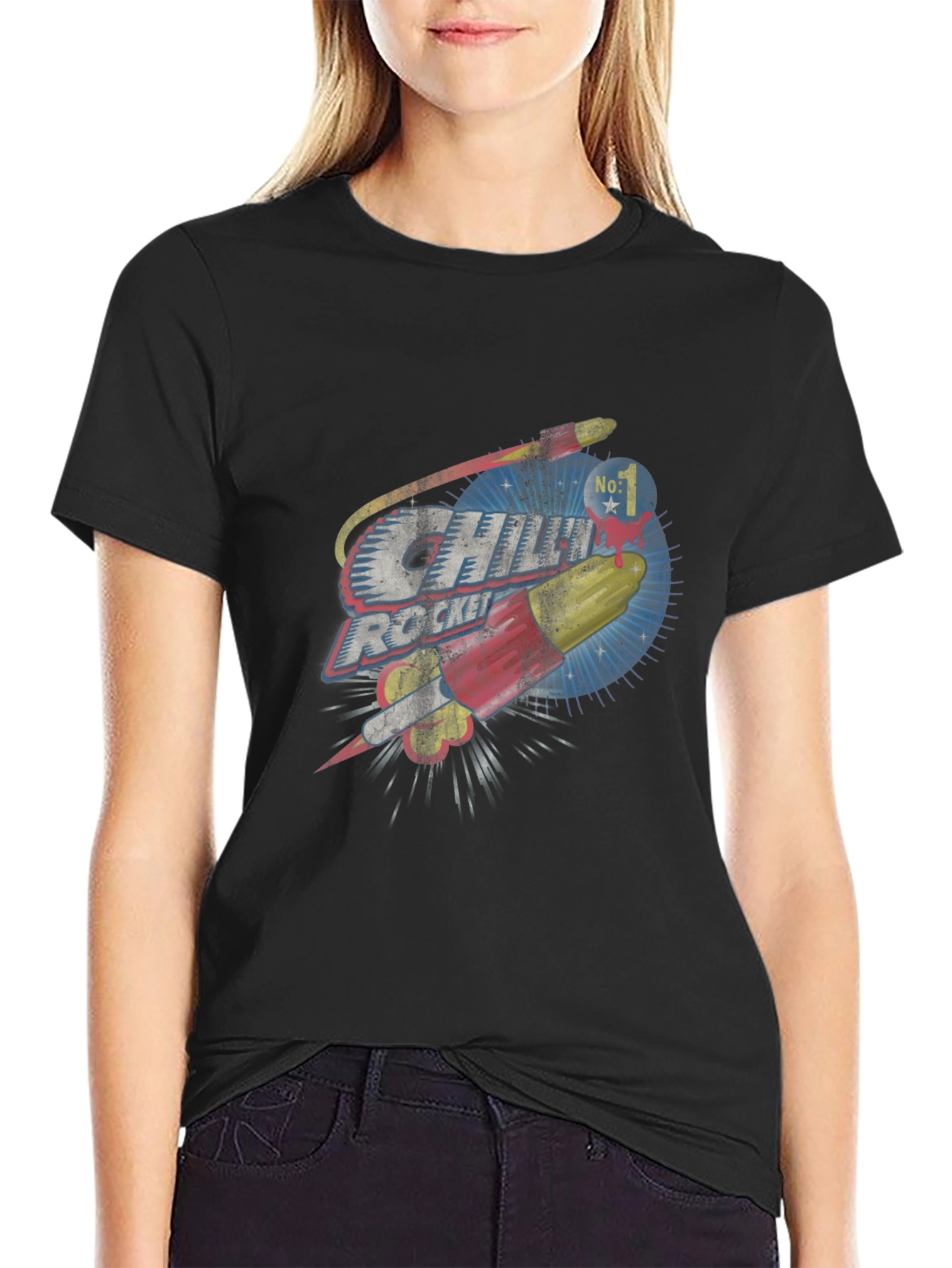 Chili Rocket Graphic Tee - Retro Design