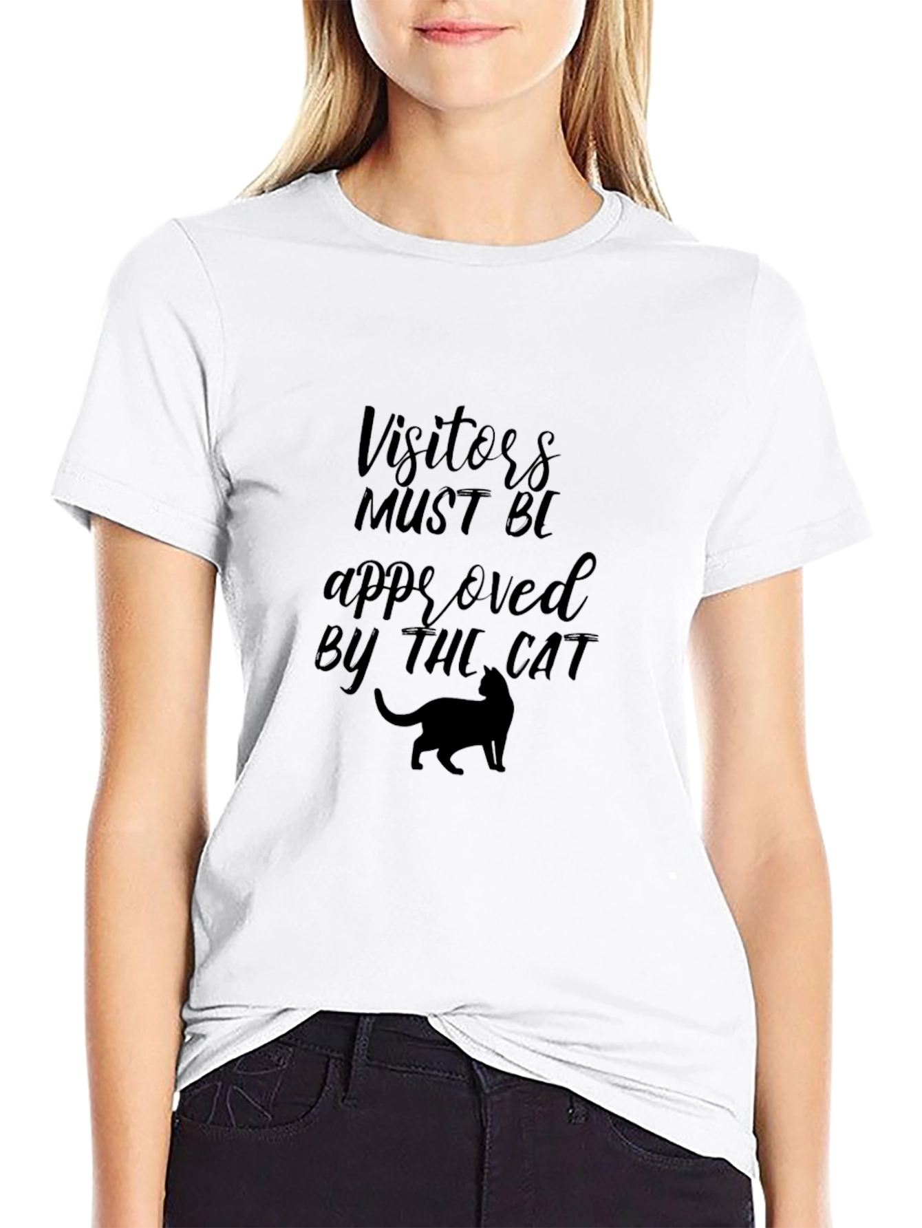 Visitors Approved by Cat Black T-Shirt