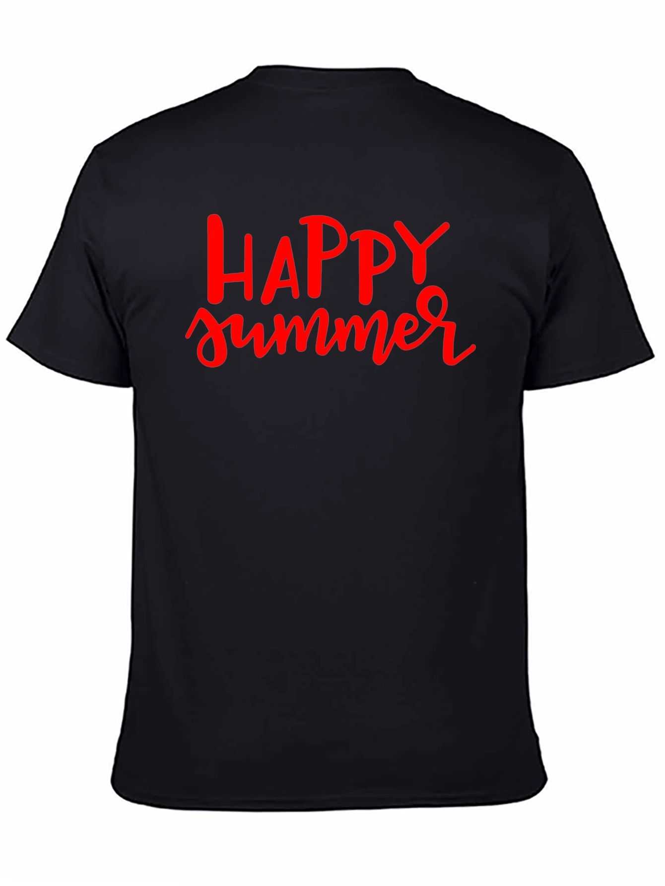 Happy Summer Graphic Black T-Shirt