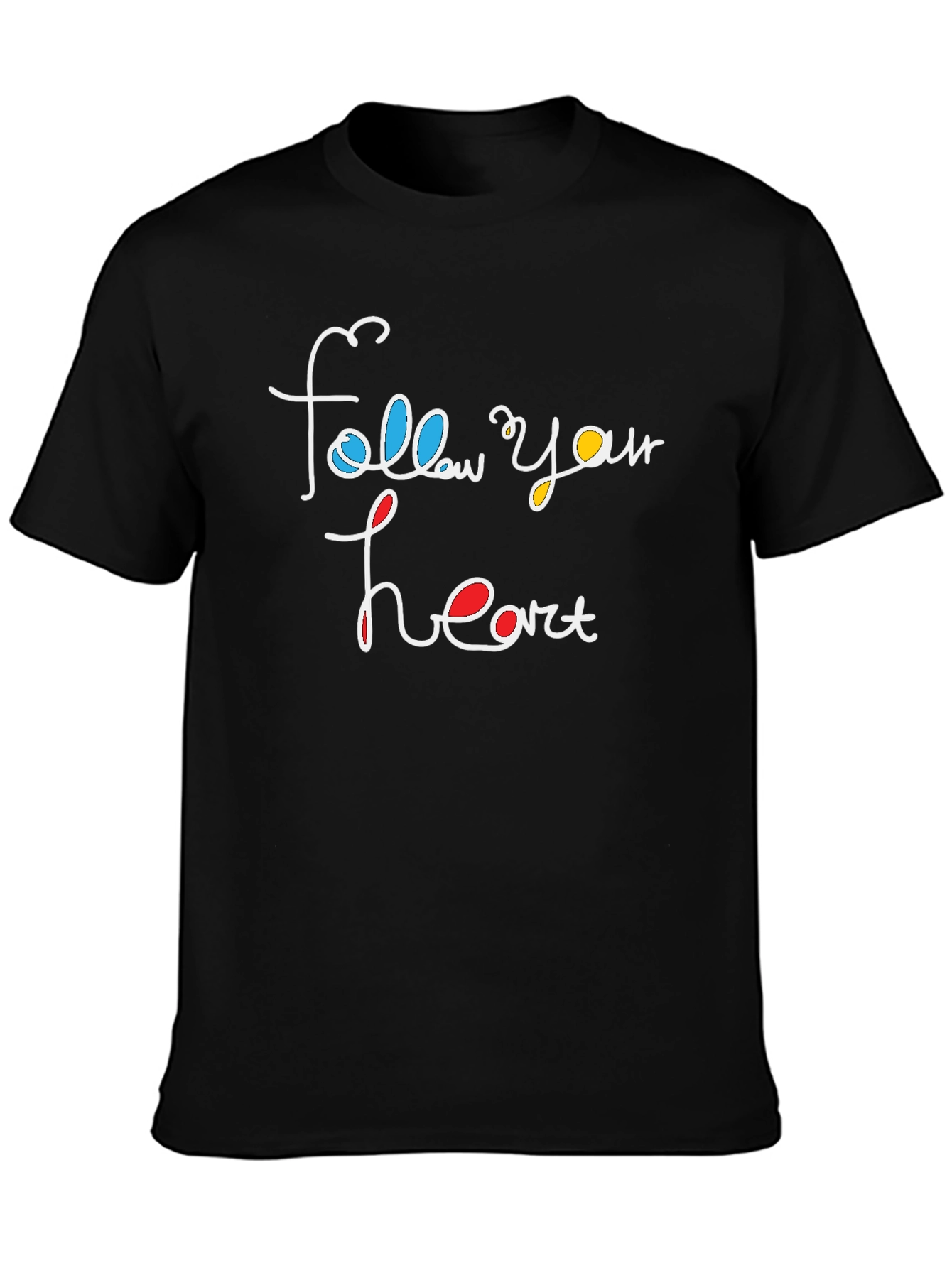 Follow Your Heart Graphic T-Shirt - Black
