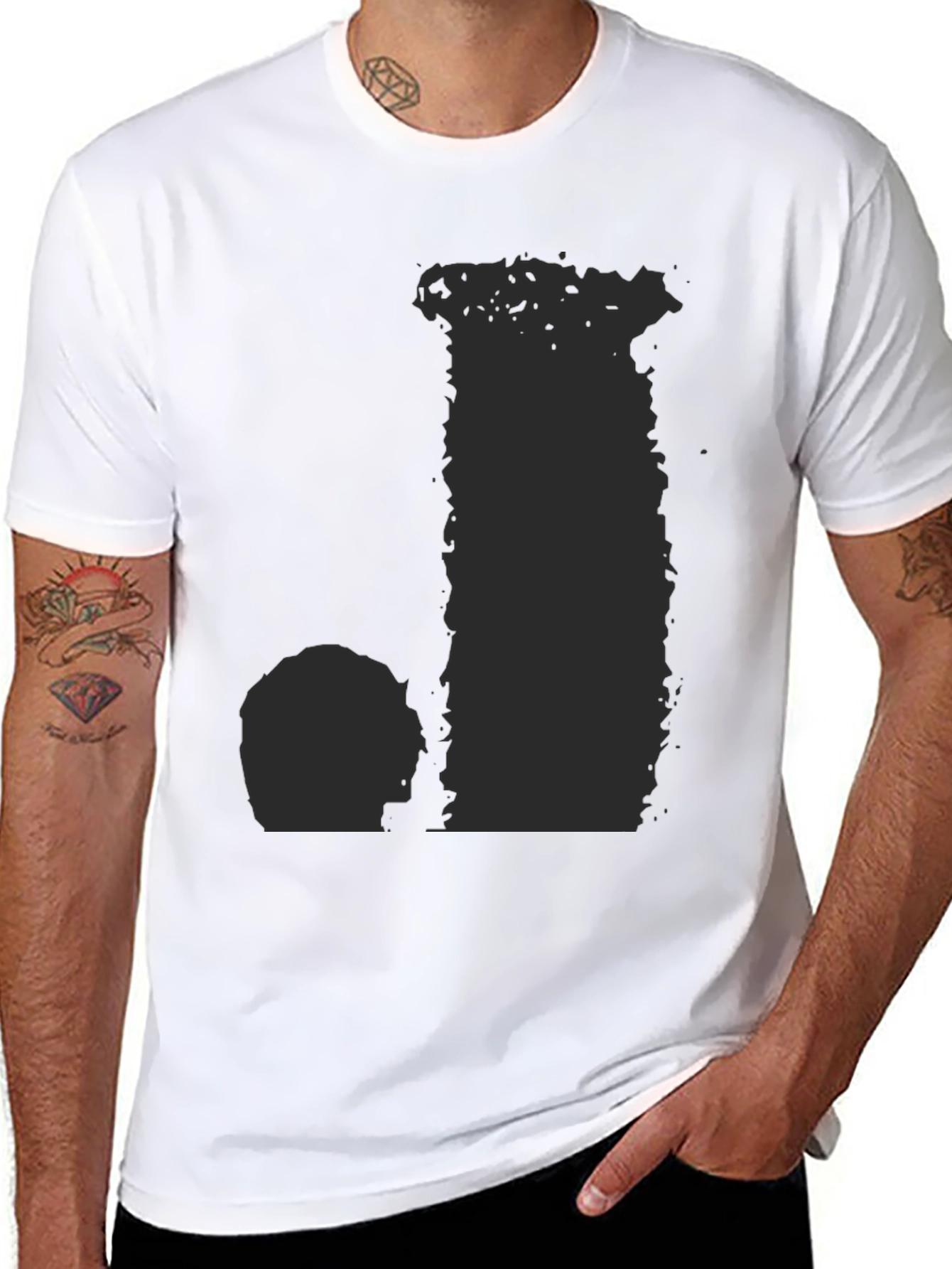 Mens Graphic Black T-Shirt - Unique Design