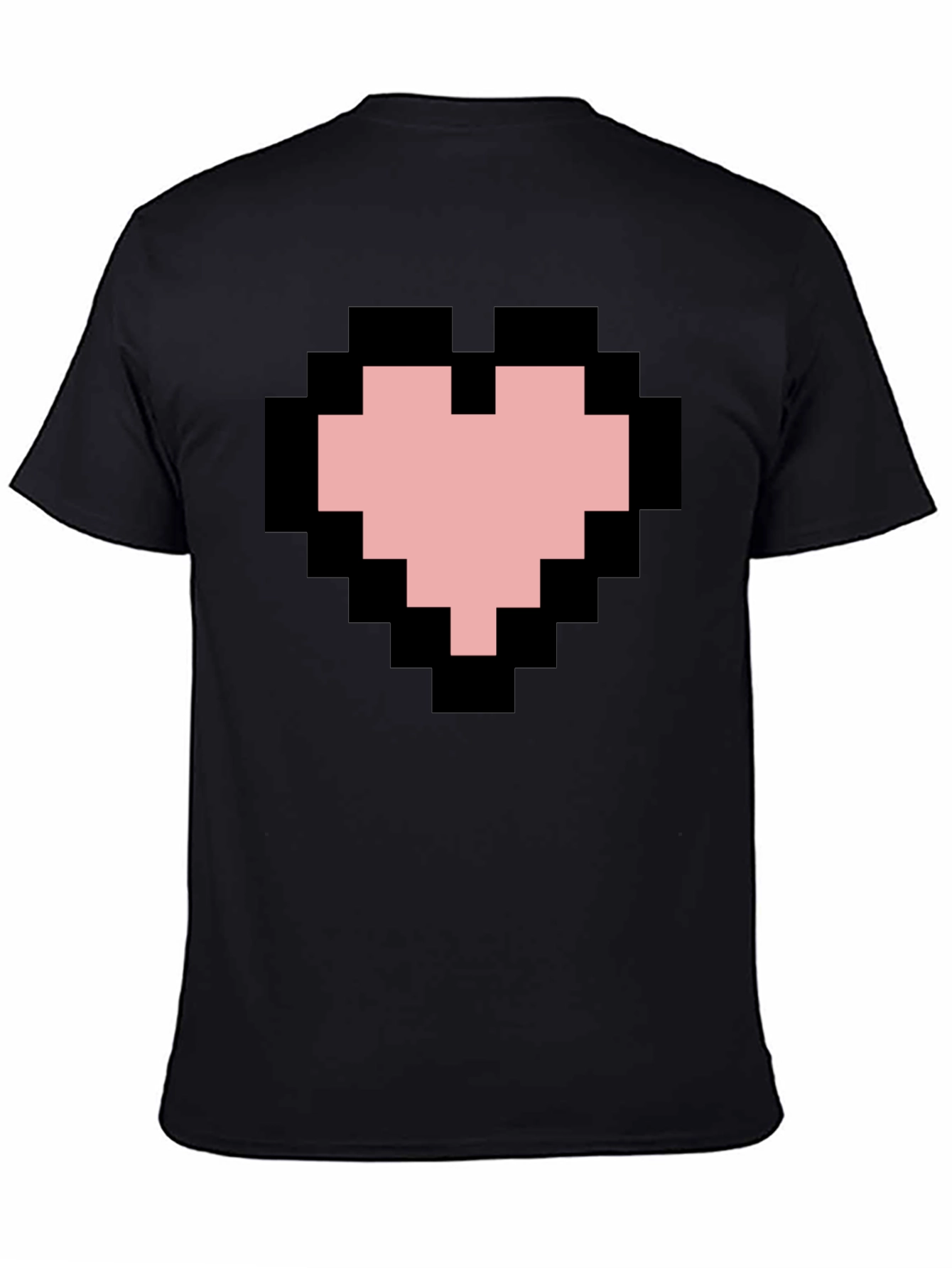 Pixel Heart Graphic Black T-Shirt