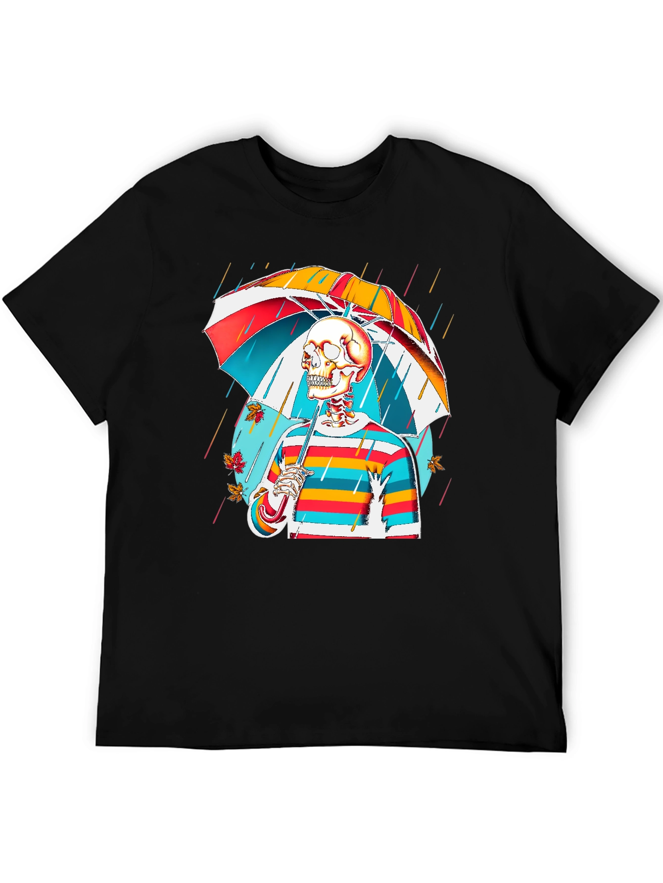 Colorful Skeleton Umbrella T-Shirt