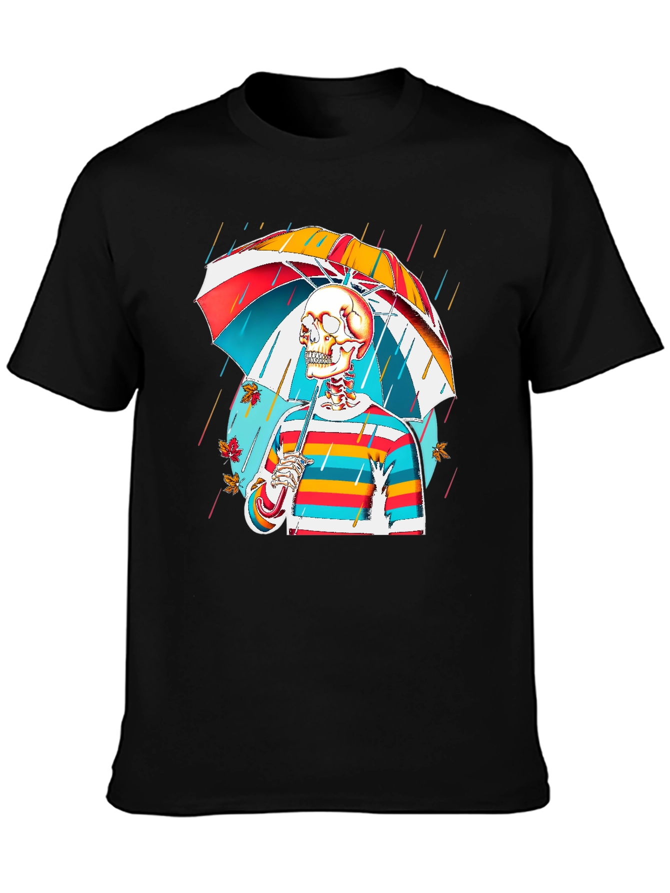 Colorful Skeleton Umbrella T-Shirt
