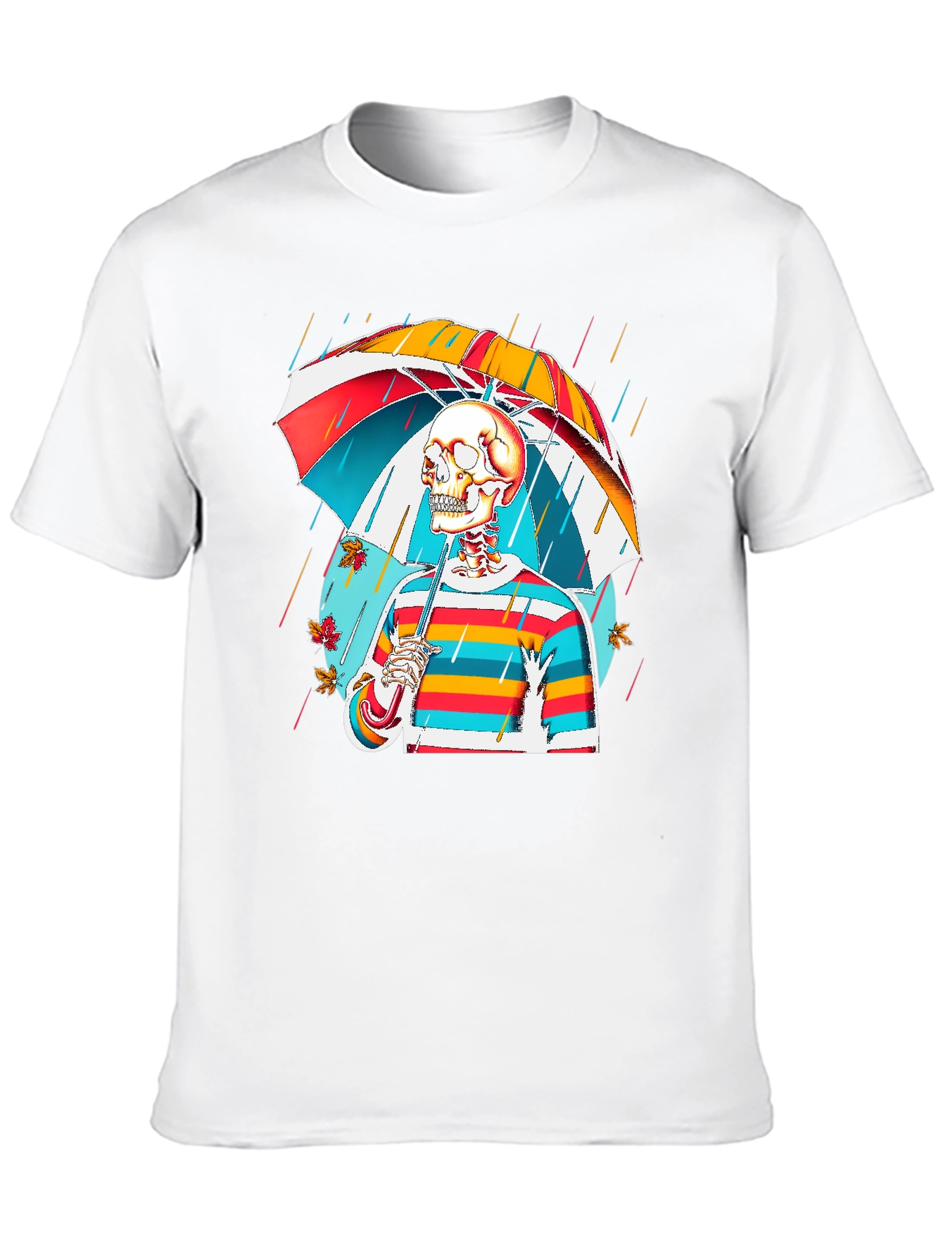 Colorful Skeleton Umbrella T-Shirt