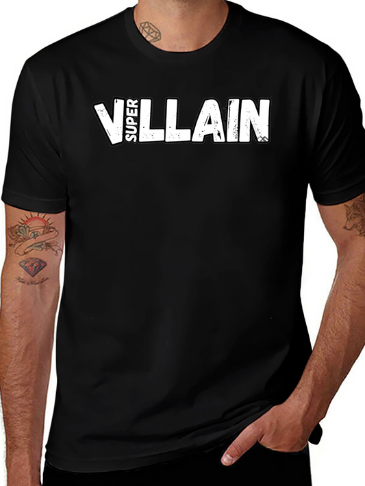 Super Villain Graphic Tee - Black Cotton Blend