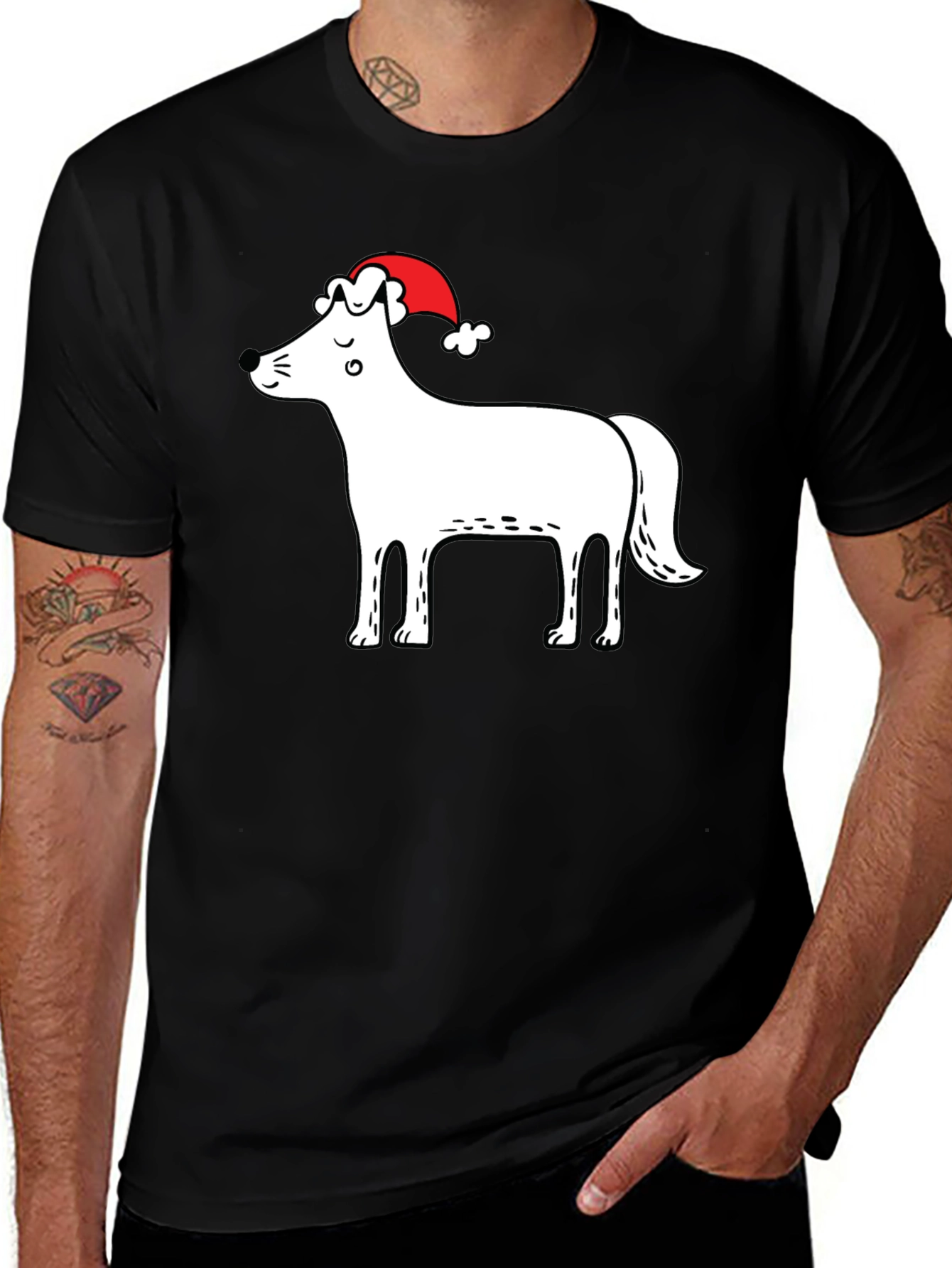 Festive Dog Graphic T-Shirt