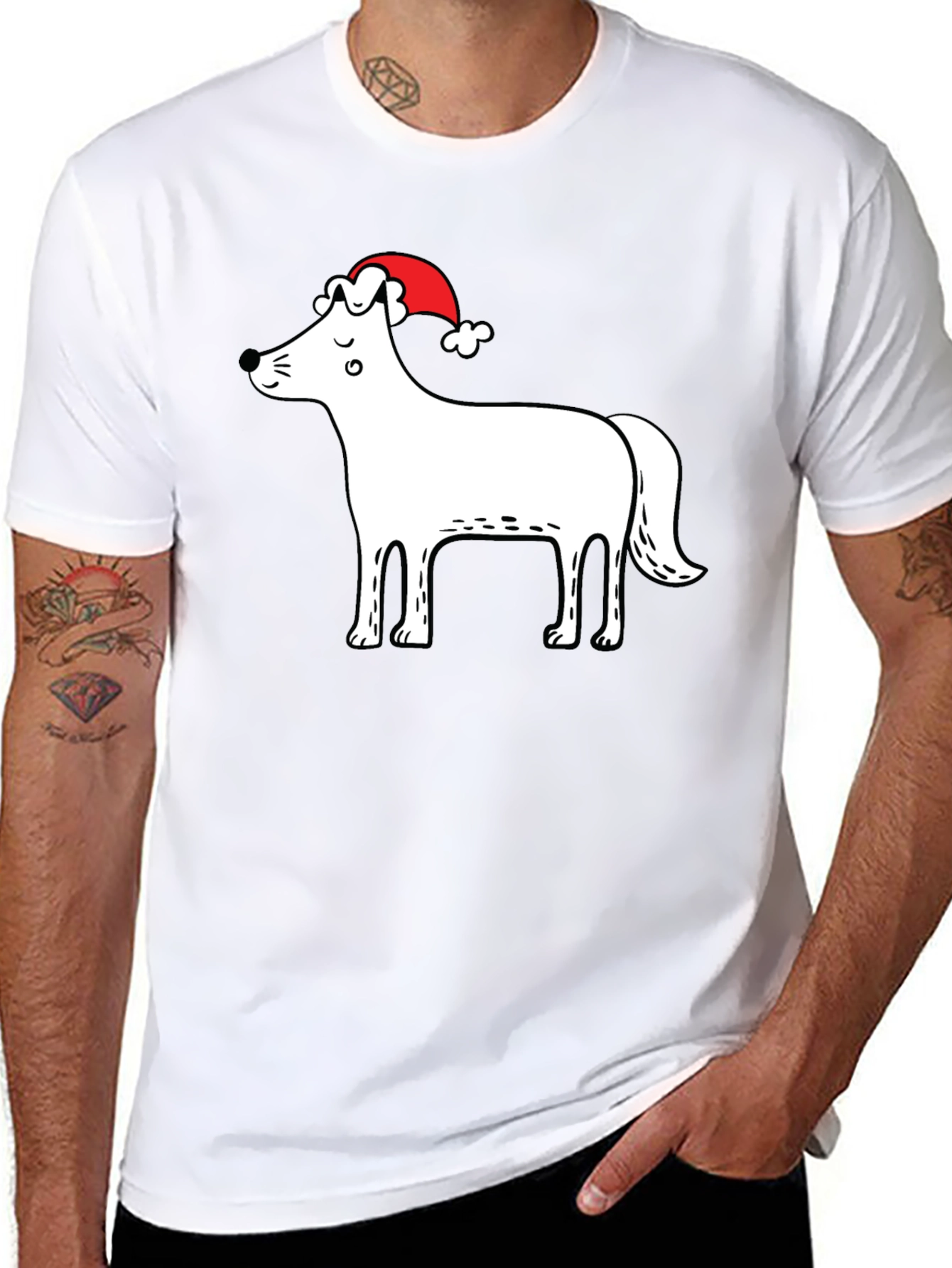 Festive Dog Graphic T-Shirt